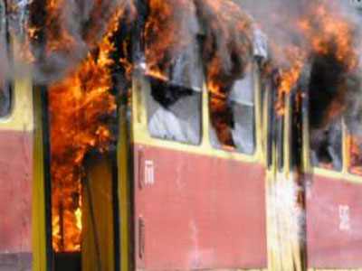 Пожар в трамвае