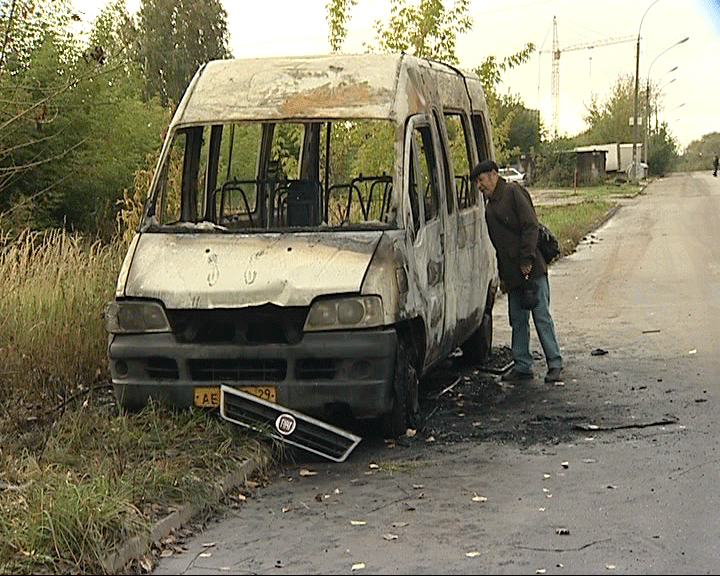 Сгорел микроавтобус «Фиат»