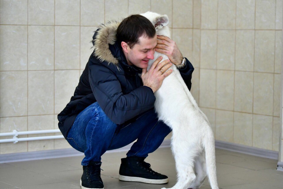 Владимир Волков обнял маленькую львицу Лавину