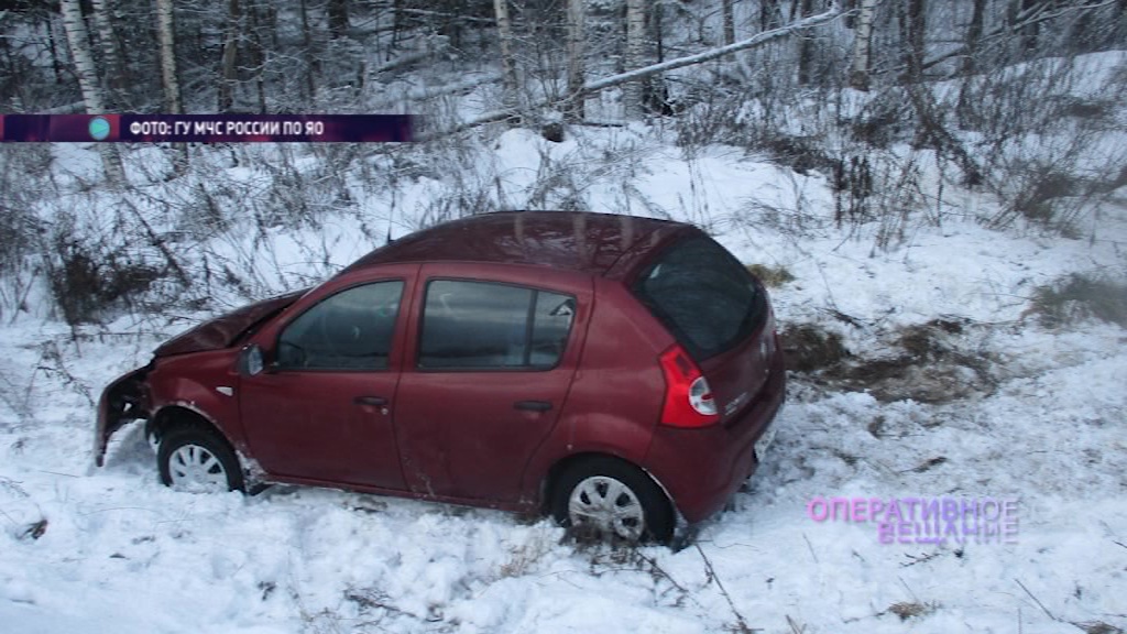 В Большесельском районе автомобиль улетел в кювет