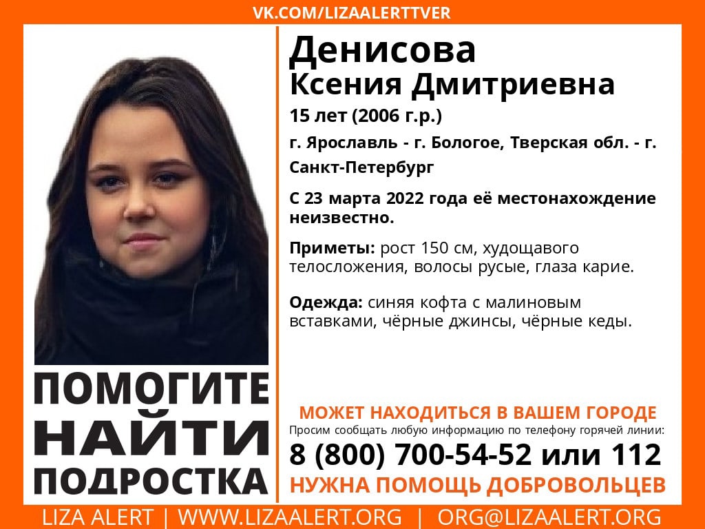 В Ярославской области ищут пропавшую 15-летнюю девушку
