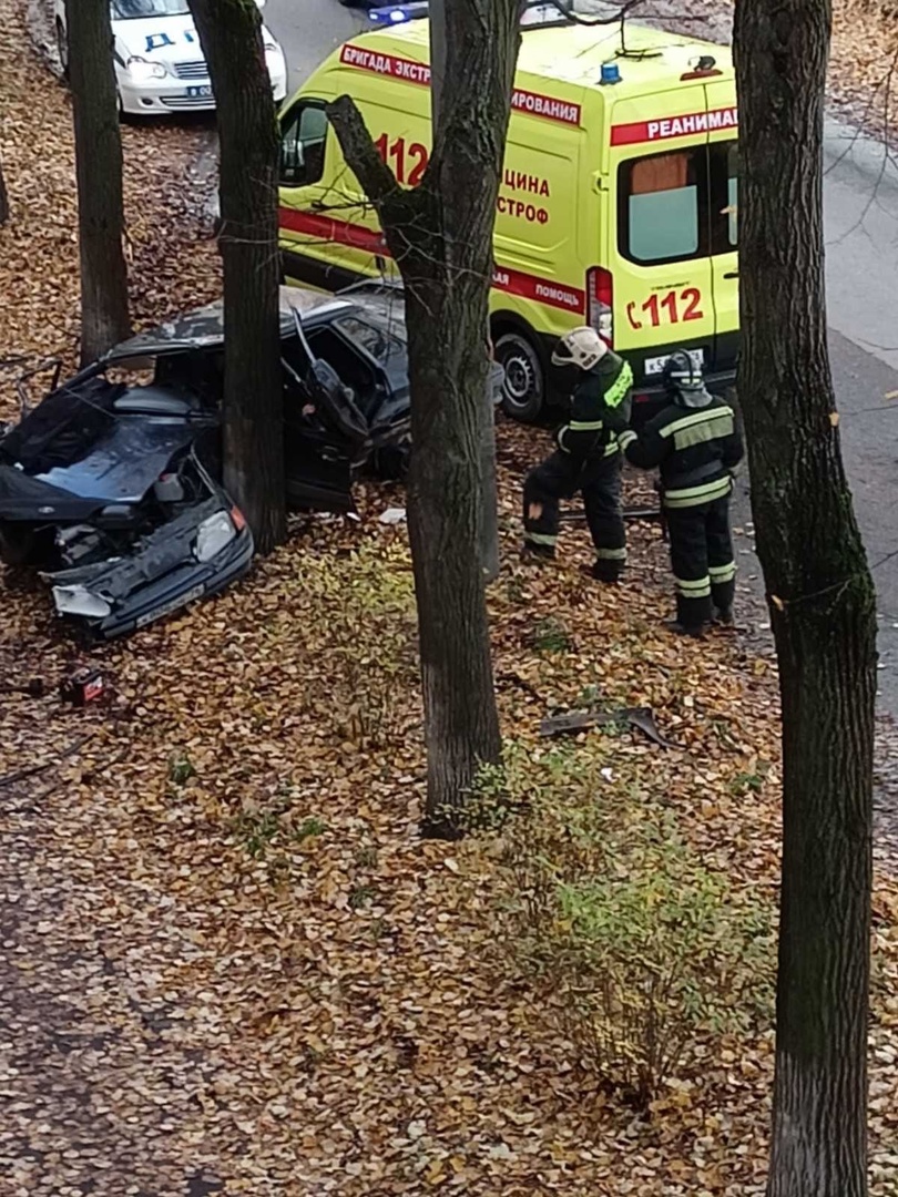 Авто развалилось от удара о дерево: в Ярославле произошло серьезное ДТП |  Первый ярославский телеканал