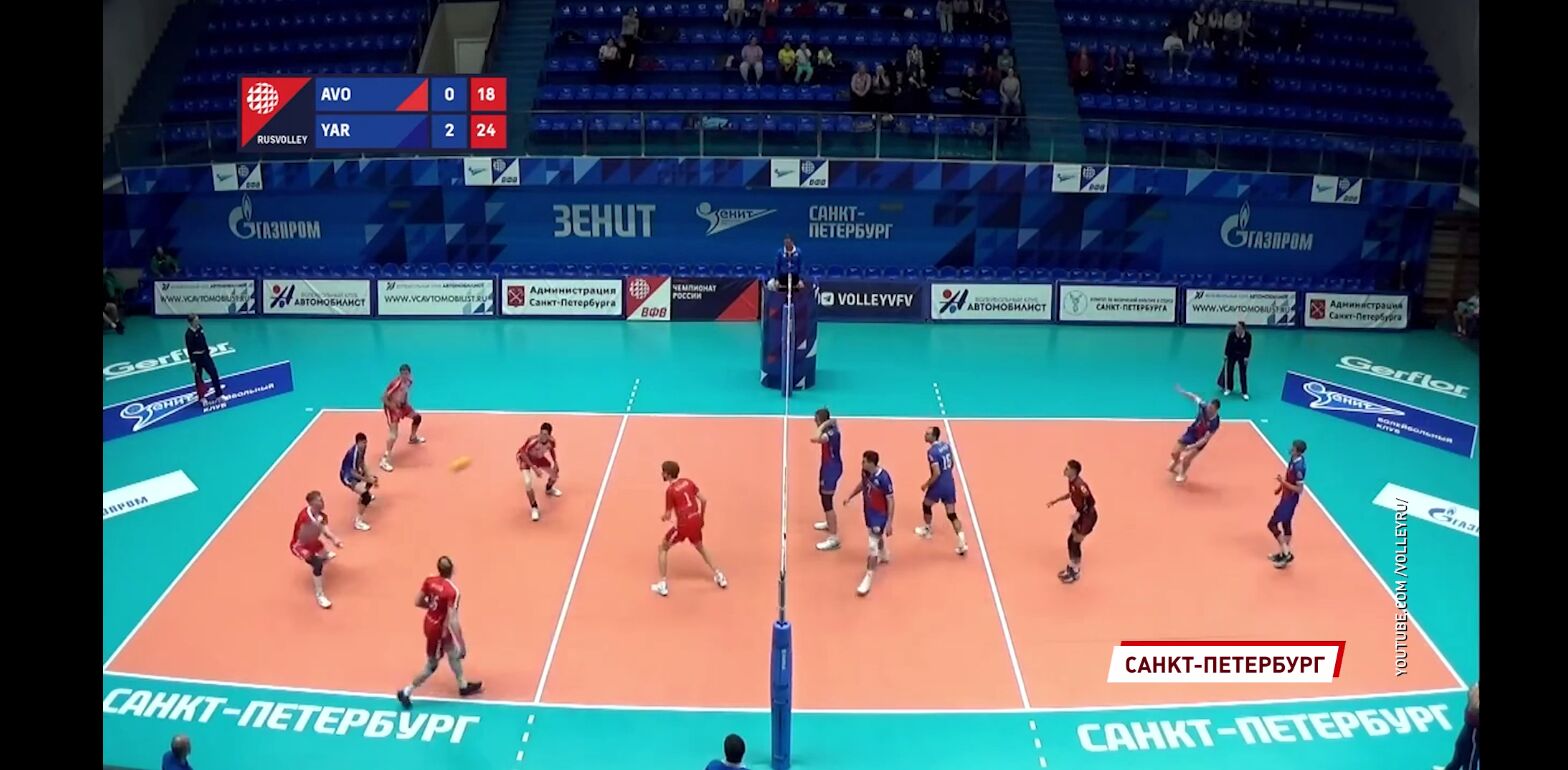 Волейбольный «Ярославич» дважды обыграл петербуржский «Автомобилист» в гостевой встрече в Высшей лиге «А»